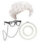 thumbnail image 2 of Fiudx Peluca Corta y Rizada, Elegante Flequillo Plateado, Diseño de Malla Transpirable, Look Divertido para Fiestas, Accesorio de Moda para El Cabello, Ideal para Diversas Ocasiones., 2 of 5