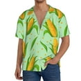 thumbnail image 3 of Honeii 's Corn 7 for men's short-sleeved button-up collared shirt featuring a pocket, perfect for beach vacations, and travel adventures., 3 of 5