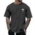 thumbnail image 1 of YDLCAFD Male Summer Beach Little Tree Print T Shirt Blouse Short Sleeve O Neck Tops T Shirt, 1 of 4