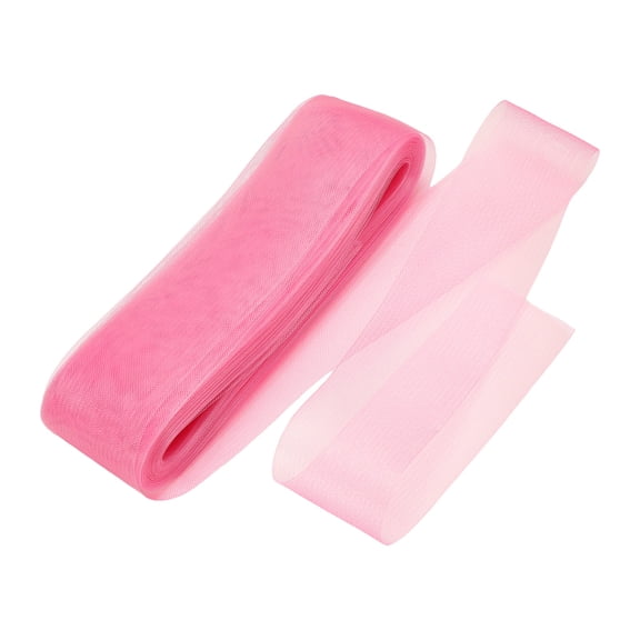 Uxcell Stiff Horsehair Braid 50 Yards 3 Inch Soft Horsehair Trim for Polyester Boning Sewing Wedding Dress Dance Gown Shaping Trimming, Light Pink