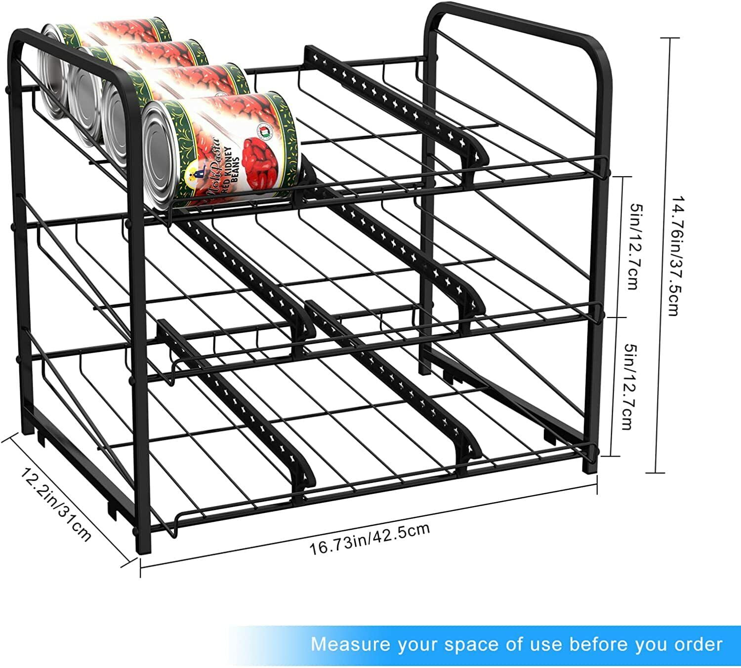 2 Pack Can Rack Organizer, Stackable Can Storage Dispenser Holds up to 72 Cans