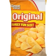 Great Value Party Size Original Potato Chips, 19 oz