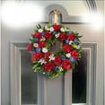 thumbnail image 5 of Patriotic Wreath Front Door 4th of July Decor,Simulation Flower Hanging Garland Independence Day,Red White Blue Floral Home Wall Decoration,Memorial Day Labor Day Veterans Day Holiday Outdoor Porch, 5 of 7
