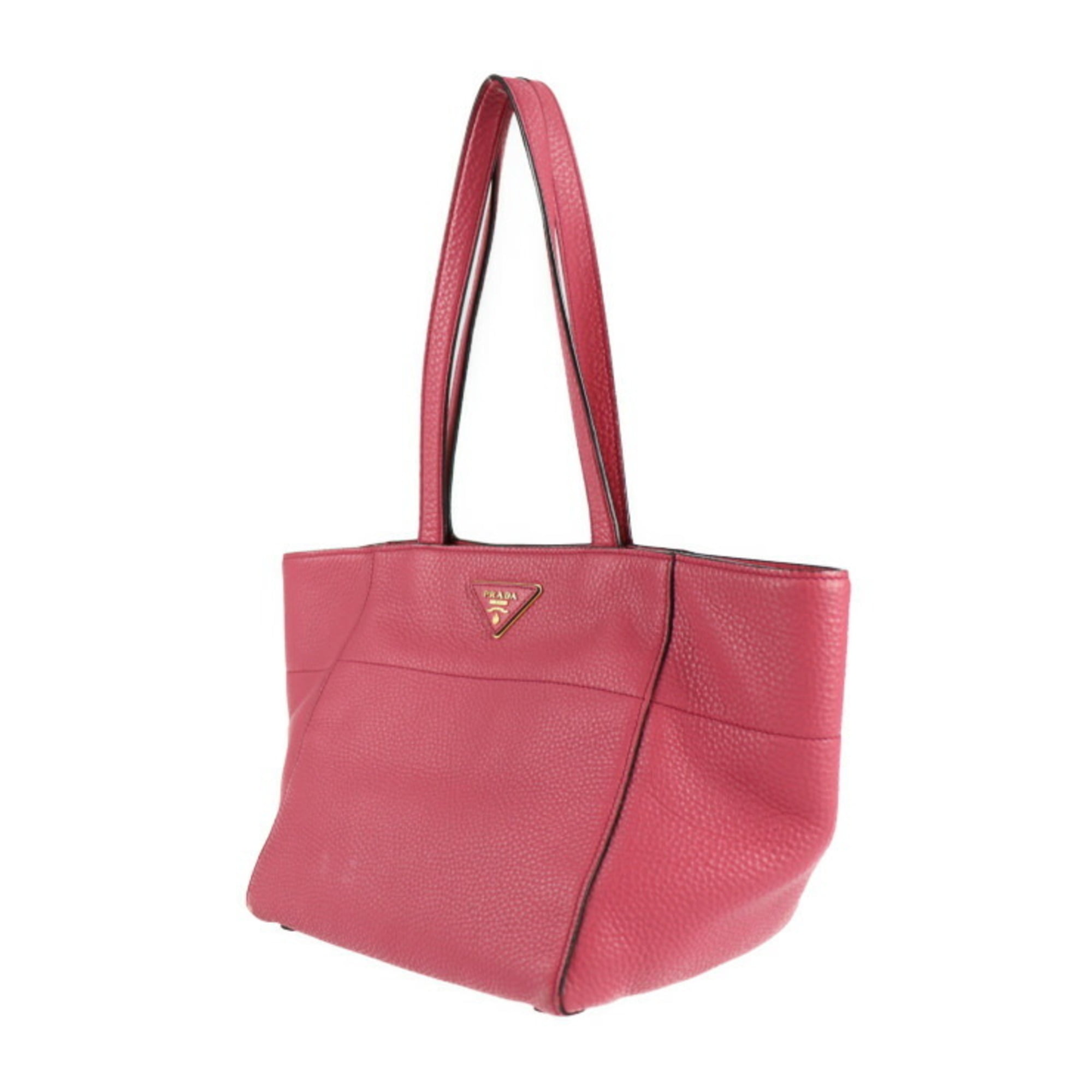 Leather Tote Bag in Pink - Prada