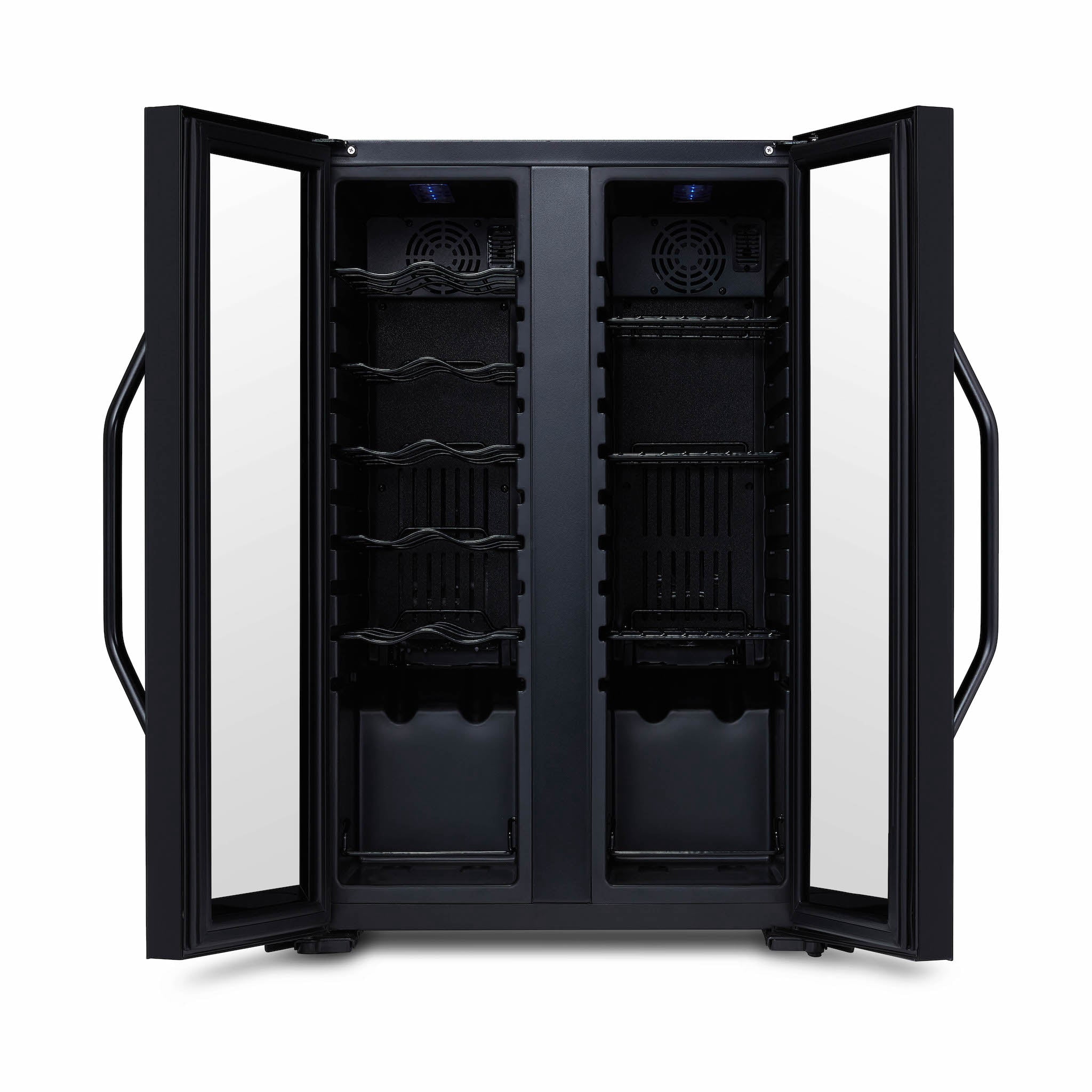 Newair® Shadowᵀᴹ Series Wine Cooler Refrigerator 12 Bottle & 39 Can Dual Temperature Zones, Freestanding Mirrored Wine and Beverage Fridge with Double-Layer Tempered Glass Door
