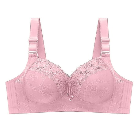 Nursing Bras Women Seamless Bra Feature V-Neck Demi & Balconette Bra Style W-756 Pinks M