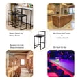 thumbnail image 6 of Hassch Contemporary Armless Bar Stools Set of 2, PU Leather Upholstered Seat, Counter Height Chairs with Metal Legs, for Home Pub or Kitchen Island, Black, 6 of 8