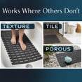 thumbnail image 2 of Non-Slip Bath Mat for Textured Tubs and Showers, Works on Tile and Stone, 31.5 Inch by 15 Inch Rectangular, Black, Thermoplastic Rubber, 2 of 7