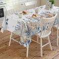 thumbnail image 4 of Blue Beige Coastal Rectangle Tablecloth, Beach Starfish Summer Eucalyptus Waterproof & StainResistant Tablecloth, Washable Oil-proof Table Cover for Dining/Party/Wedding/Camping/Buffet 54x108 In, 4 of 9