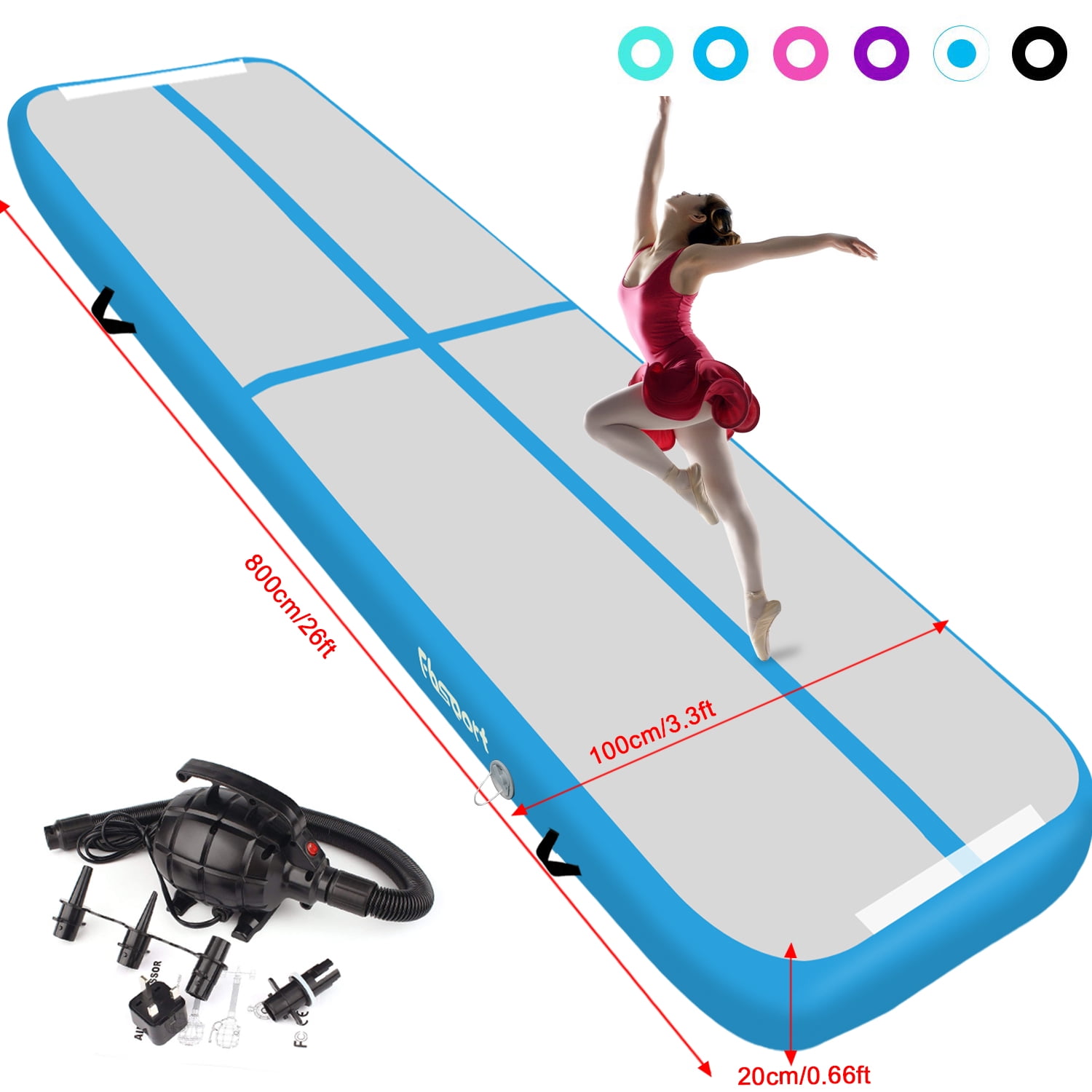 Fbsport 100/140*20ccm Round Air Track Air Spot Tumbling Inflatable Gymnastic Mat 