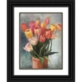 thumbnail image 1 of Strube, Ling 25x32 Black Ornate Wood Framed with Double Matting Museum Art Print Titled - Tulips in Vase, 1 of 4