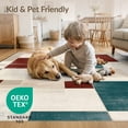 thumbnail image 4 of ODIKA 8'x10' Washable Area Rug Geometric Abstract Mosaic Grid Distressed Vintage Contemporary for King Size Bedroom Under Bed, Master Suite, Non-Shedding, Easy Care, 4 of 7