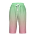 thumbnail image 4 of BLVB High Waisted Shorts Women Loose Casual Knee Length Beach Shorts Drawstring Wide Leg Capri Pants Summer Clothes, 4 of 5
