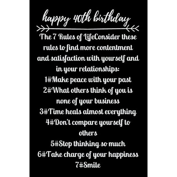 happy40th birthday The 7 Rules of Life (Paperback)