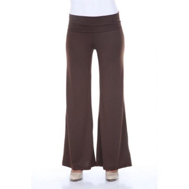 White Mark Pantalon Palazzo, Brun - Très Grand