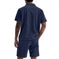 thumbnail image 5 of Miluxas Mens Short Sets 2 Piece Outfits Casual Outdoor Work for Everyday Wear Sports Activities Summer Set Navy XXXL(XXXL), 5 of 9