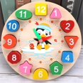 thumbnail image 1 of Reloj de madera Rompecabezas Animal de dibujos animados Forma Tangram Cognitivo Juego Rompecabezas Niños Educación temprana Th ShuxiuWang 9024735623526, 1 of 1