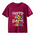 thumbnail image 6 of CUZIBR Boys Girls Graphic T-Shirt Print 100 Days Of School Letter Print Short Sleeve Casual Crewneck Tees For Kids Youth Soft Breathable Shirt Daily Wear Athletic Baggy Tops,Brick Red,3-4 Years, 6 of 6