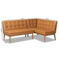 thumbnail image 1 of Baxton Studio Faux Leather Upholstered and Brown Finished Wood 2-Piece Bench, 1 of 7
