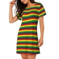 thumbnail image 2 of Fotbe Music Colors 1 Bata de Dormir para Mujer con Estampado, Camisón de Algodón de Manga Corta, Ropa de Dormir Casual, 2 of 6