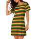 thumbnail image 2 of Fotbe Music Colors 1 Bata de Dormir para Mujer con Estampado, Camisón de Algodón de Manga Corta, Ropa de Dormir Casual, 2 of 6