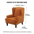 thumbnail image 5 of Shanna 2-Piece Wingback Chair Slipcover, Stretch Velvet Soft Wing Chair Slipcover with T-Coushion Cover (Orange), 5 of 9