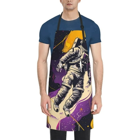 

Coaee Astronaut Floating purple Space for Waterproof Apron for Unisex Adult with Adjustable Bib Apron