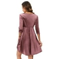 thumbnail image 4 of Yesfashion Women's Maternity Dresses Velvet Retro V-Neck A-Line Holiday Wedding Guest Evening Dress, 4 of 5