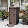 thumbnail image 6 of Uforic 31 Gallon Package Delivery Box with Lift-Out Bag, Waterproof Parcel Drop Box with Sign, Resin Outdoor Porch Package Container for Curbside, Patio and Yard Use, Dark Brown, 6 of 9