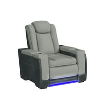 Picket House Furnishings Niven Power Motion Recliner in Rocky Cement/Charcoal