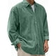 thumbnail image 2 of pstuiky Camisas para hombre de manga larga, Camisa informal de pana de color liso con cuello abotonado y manga larga para hombre tops de invierno para hombre xxxxxl, 2 of 7