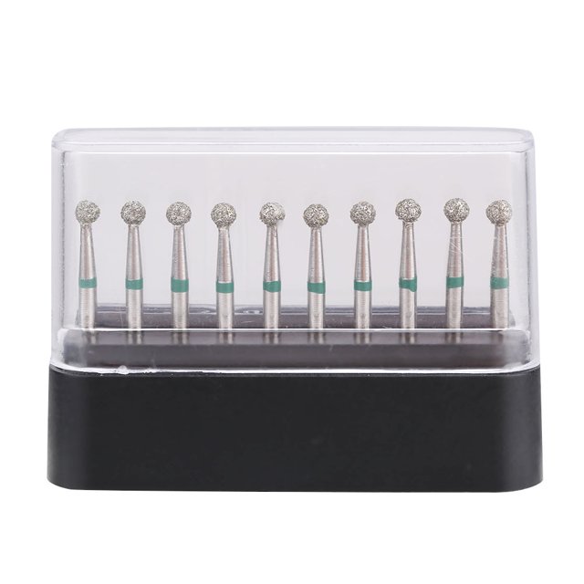 Fresa de diamante dental, 10 piezas Fresa de diamante de acero inoxidable para odontología Taladros de diamante dentales Solución innovadora