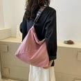 thumbnail image 3 of Omlopp Women Corduroy Tote Bag Large Shoulder Hobo Bag for Women Boho Casual Handbag Purse（Pink）, 3 of 8