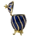 thumbnail image 2 of Jewelry Gift Box for Necklace Swarovski Crystals Winding Egg with Crown Blue Imperial Egg Jewelry Box (Small) 1.57 x 2.9-inch Desk Trinkets Unique Boxes, 2 of 8