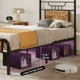 thumbnail image 6 of Dextrus Farmhouse Twin Platform Metal Bed Frame with Headboard & Soundproof Cotton, Adult and teen, No Box Spring Needed, 6 of 9