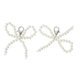 thumbnail image 1 of Accesorios de zapatos de moda con lazo de perlas falsas duraderas, 1 par de encantos para agujetas, color blanco, 1 of 5