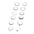 thumbnail image 1 of Anillos de plata de Bohemia por encima de Cristal Anillos Mujeres Stack Set Vintage 12PC Anillos, 1 of 8