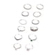 thumbnail image 1 of Anillos bohemios de plata con cristales, juego de 12 anillos vintage para mujer, 1 of 8