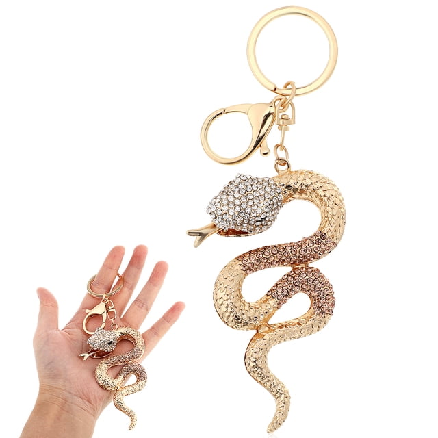 SHISUYAN Snake Keychain Snake Pendant Keychain Snake Charm Chinese Snake Year Key Chain Rhinestone Purse Charm Year Of The Snake Decor