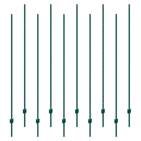 Fence Post T-Posts Heavy Duty Metal Green Q235 Steel 10 Pack 7ft