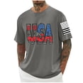 thumbnail image 2 of Kladzum 4th Of July Independence Day Men's & Big Men's Shirts Short Sleeve Crew Neck Graphic Tees Regular Fit Drop Shoulder Summer Workout Tops S-5XL, 2 of 6
