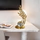 thumbnail image 5 of Escritorios de Oficina en el Hogar Ginkgo Crystal Ball Base Art Gold Carving Leaf Form Sculpture Ornament, Adecuado para el Hogar, la Oficina, el Escritorio, la Estantería, Etc., 5 of 6