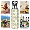 thumbnail image 7 of Yayeee 20oz Insulated Water Bottle Double Wall Stainless Steel with Flip Straw Lid, Pink and Green Geometric, 7 of 7
