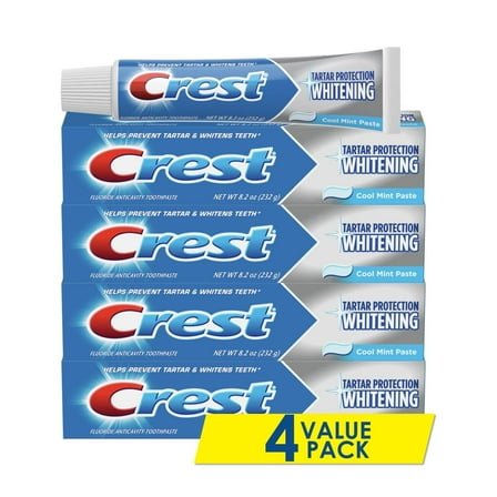 Crest Tartar Protection Whitening Cool Mint Flavor Toothpaste 8.2 Oz (Pack of 4) C52