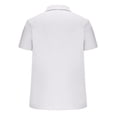 thumbnail image 4 of Ecqkame Men's Button Down Shirt Short Sleeve Turndown Solid Color Casual Breathable Tops Summer Business Dress Shirt White M, 4 of 6