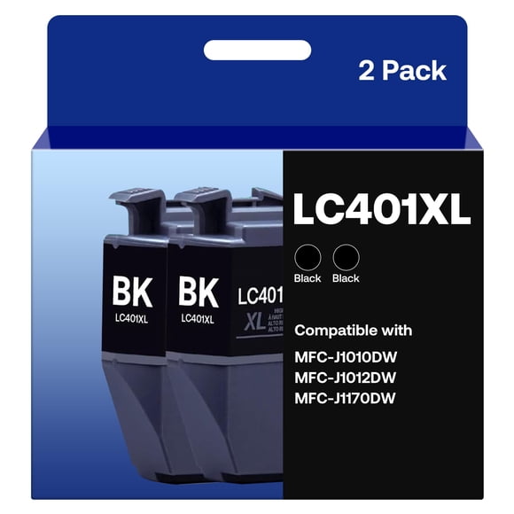 Cartucho de tinta Osir LC401XL negro, paquete de 2, alto rendimiento