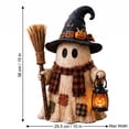 thumbnail image 2 of XHKUYI Halloween Ghost Figurine 6 inch, Handcrafted 3D Resin Patchwork Ghost with Glowing Star & Bow, for Halloween Home Party Tabletop Mantel Shelf Decor, 2 of 4