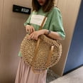 thumbnail image 4 of JAHH Women's Fashion Solid Soft Casual Totel Bag Retro Woven Shoulder Bag Floral Handbag Woven Beach Minimalist Shopping Dating Bag, 4 of 9