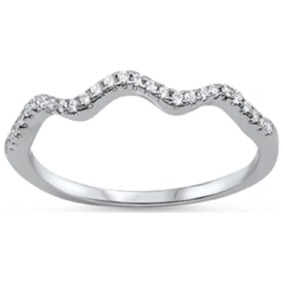 Waves Channel Cubic Zirconia Ring Sterling Silver 925