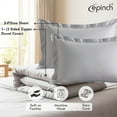thumbnail image 4 of 3 Sided Zipper Duvet Cover Set Easy to Use Home & Hotel Soft Microfiber 3 PCS 1-Duvet Cover & 2- Pillow Sham No Comfoter Twin_68 X 90 Inch, 4 of 6